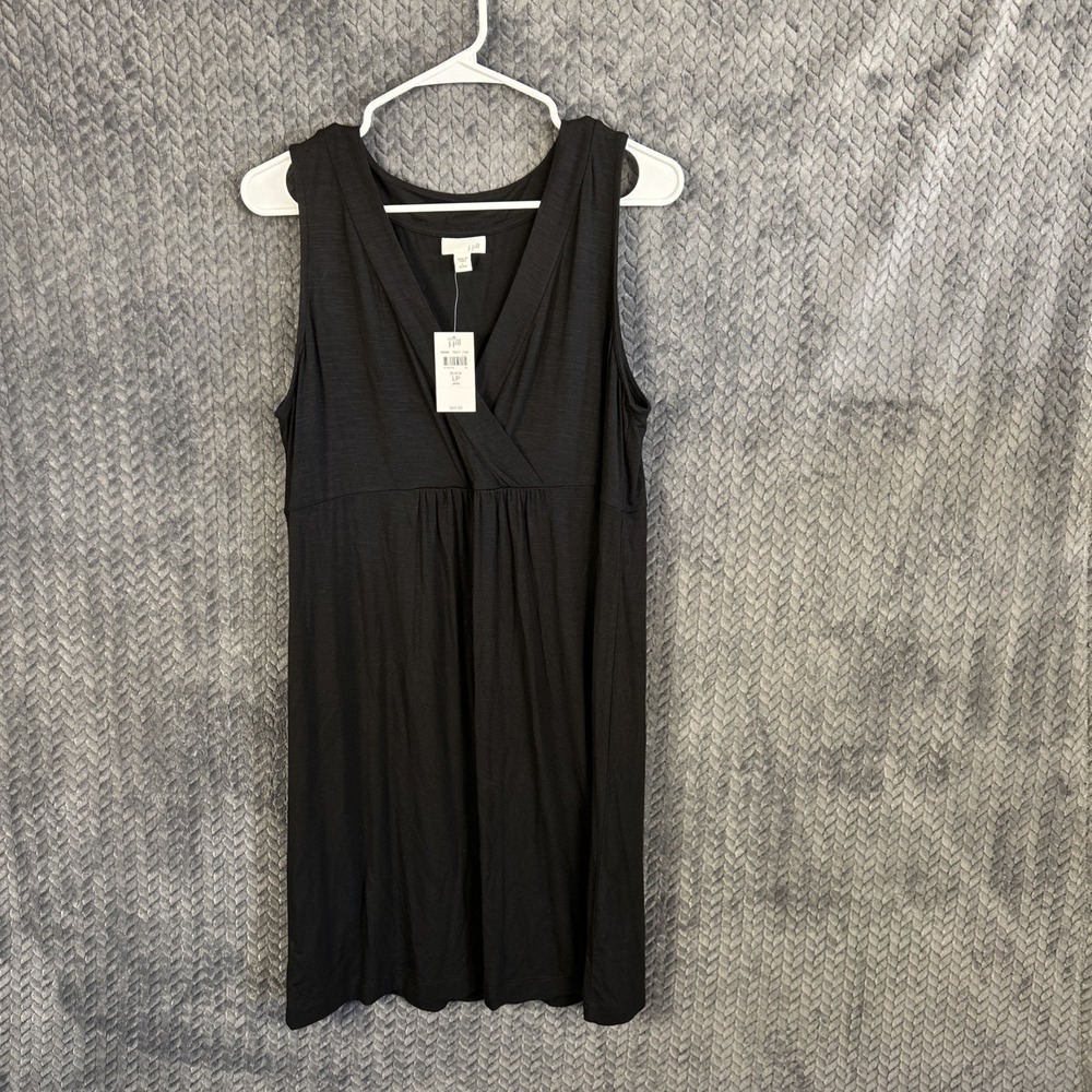 J. Jill Women's Black NWT Sleeveless V-Neck Stretch Jersey Dress Size LP.‎